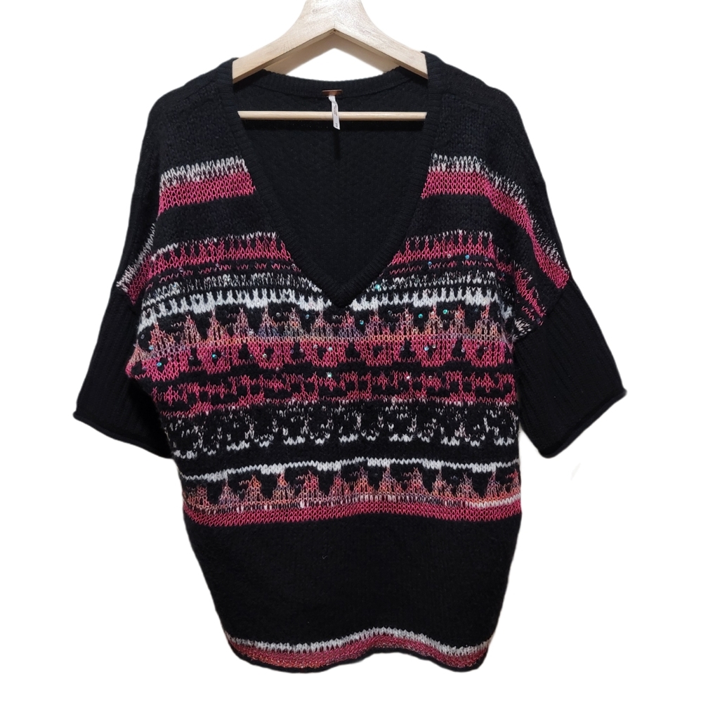 Free People Dolman Sleeve Sequin Wool Sweater